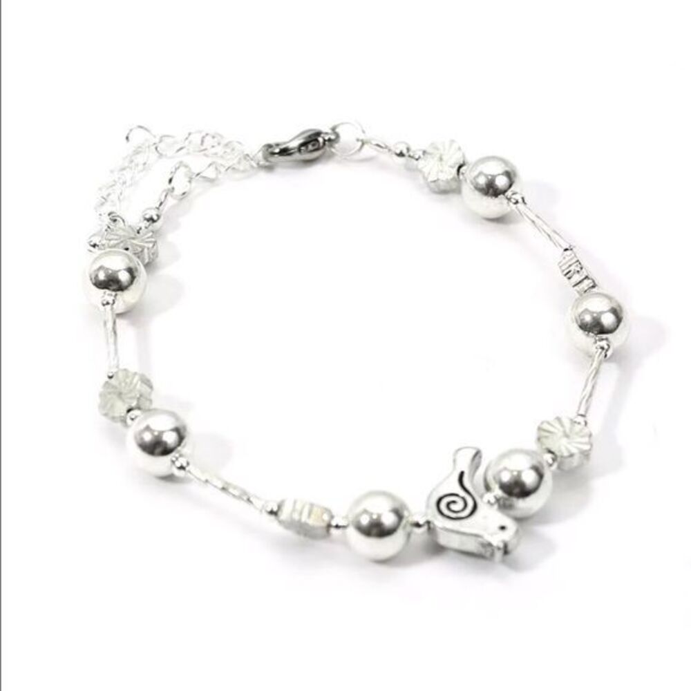 Adorable Silver‎ Tone Bird Bracelet Anklet
